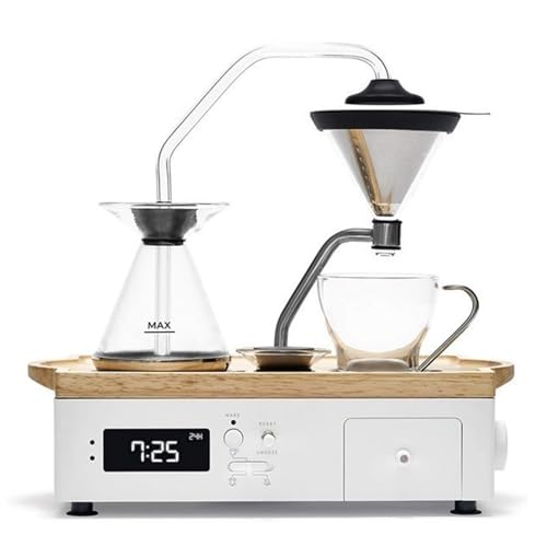 Kaffeemaschine mit Wecker - Tropfkaffee und Teebereiter, 150 ml Glasbecher, 25 ml Milchkühlflasche, 180 ml Absaugbehälter, Timer, Verzögerungsbrühfunktion Perfekt für frische Morgenbräue. von Generisch