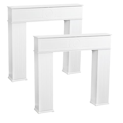 Kaminschrank Weiß lackierter dreitüriger 2er-Set Kaminschrank Kaminkonsole mit 3 Stauraum Geheimfach dekorative Kaminumrandung aus Holz Deko Kaminrahmen mit Regal Kaminattrappe Schrank Kaminschrank Weiß lackierter dreitüriger 2er-Set Kaminschrank Kaminkonsole mit 3 Stauraum Geheimfach dekorative Kaminumrandung aus Holz Deko Kaminrahmen mit Regal Kaminattrappe Schrank von Generisch