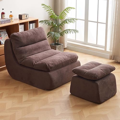 Kaminsessel, komprimiertes Lazy Sofa Sitzsack-Stuhl, abnehmbares kleines Sofa für Wohnzimmer, modernes Design mit Pedal von Generisch