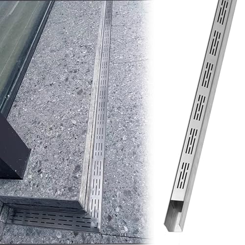 Kanalablauf für den Außenbereich, Beton, schmaler Mini-Wasserablaufgraben für Terrasse, Hof, Deck, Dachrinne, Drainage, 1 m lang, 5 Stück, 15,2 x 5,1 cm von Generisch