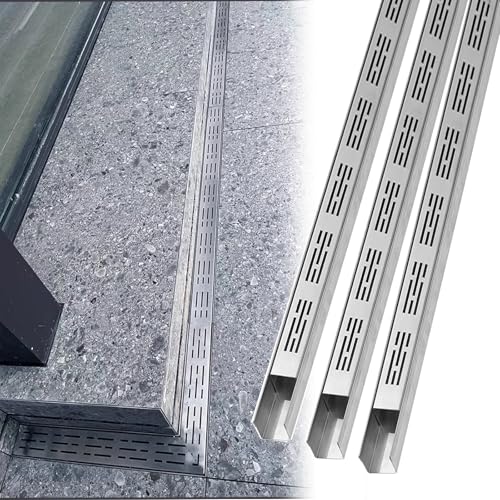 Kanalablauf für den Außenbereich, Beton, schmaler Mini-Wasserablaufgraben für Terrasse, Hof, Deck, Dachrinne, Drainage, 1 m lang, 5 Stück, 15,2 x 5,1 cm von Generisch