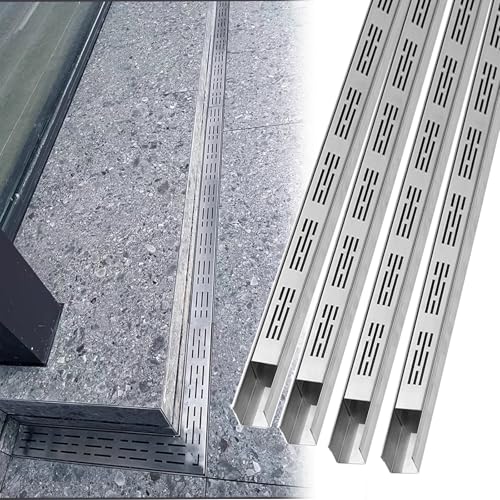 Kanalablauf für den Außenbereich, Beton, schmaler Mini-Wasserablaufgraben für Terrasse, Hof, Deck, Dachrinne, Drainage, 1 m lang, 5 Stück, 15,2 x 5,1 cm Kanalablauf für den Außenbereich, Beton, schmaler Mini-Wasserablaufgraben für Terrasse, Hof, Deck, Dachrinne, Drainage, 1 m lang, 5 Stück, 15,2 x 5,1 cm von Generisch