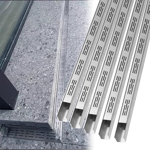 Kanalablauf für den Außenbereich, Beton, schmaler Mini-Wasserablaufgraben für Terrasse, Hof, Deck, Dachrinne, Drainage, 1 m lang, 5 Stück, 15,2 x 5,1 cm Kanalablauf für den Außenbereich, Beton, schmaler Mini-Wasserablaufgraben für Terrasse, Hof, Deck, Dachrinne, Drainage, 1 m lang, 5 Stück, 15,2 x 5,1 cm von Generisch