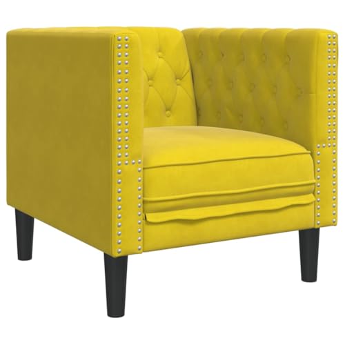 Kangmusi Chesterfield-Sessel Gelb Samt, Gelb 372679 Kangmusi Chesterfield-Sessel Gelb Samt, Gelb 372679 von Generisch