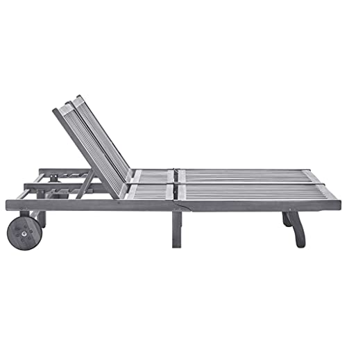 Kangqiling 3061403 Gartenliege grau 2-Sitzer mit Kissen aus massivem Akazienholz, grau, 3061403 von Generisch