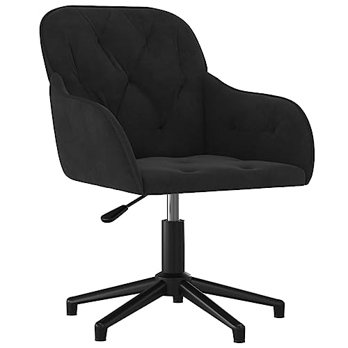 Kangqiling 344862 Bürodrehstuhl aus Samt, schwarz von Generisch