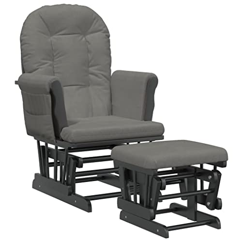 Kangqiling 351667 Glider Sessel mit Hocker dunkelgrau aus Stoff, grau, 351667 Kangqiling 351667 Glider Sessel mit Hocker dunkelgrau aus Stoff, grau, 351667 von Generisch