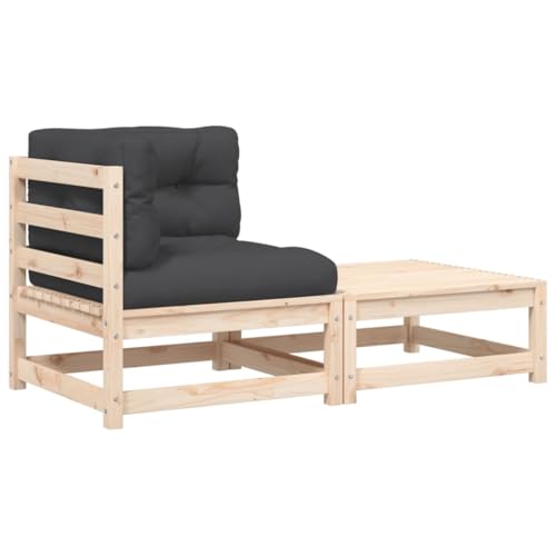 Kangqiling 838109 Ecksofa für den Garten, mit Kissen und Fußstütze, Braun von Generisch