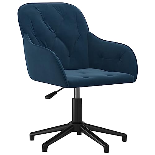 Kangqiling Bürodrehstuhl blau aus Samt, Blau, 344855 von Generisch