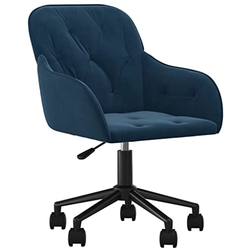 Kangqiling Bürodrehstuhl blau aus Samt, blau, 344866 von Generisch