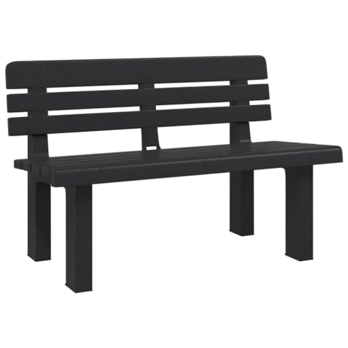 Kangqiling Gartenbank, Anthrazit, 110 x 52 x 71 cm aus Polypropylen, Anthrazit, 4009380 von Generisch