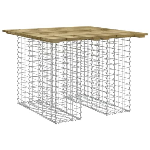 Kangqiling Gartenbank Design Gabione 100 x 102 x 72 cm Kiefer imprägniert, Braun, 834373 von Generisch