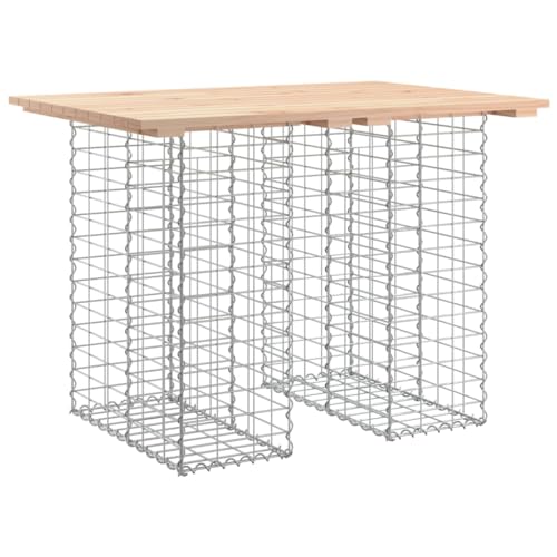 Kangqiling Gartenbank Design Gabione 100 x 70 x 72 cm Massivholz Kiefer, Braun, 834365 von Generisch
