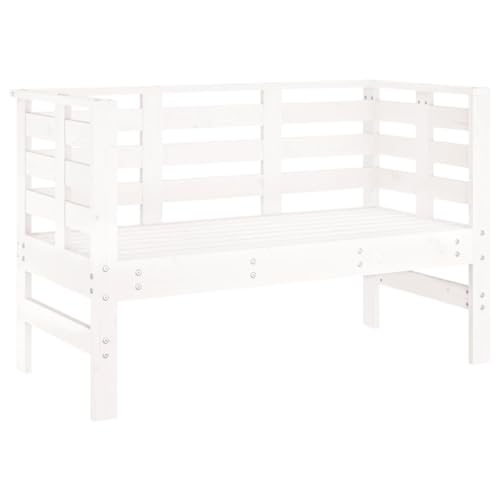 Kangqiling Gartenbank weiß 111,5 x 53 x 71 cm Kiefer Massivholz, 825136 von Generisch