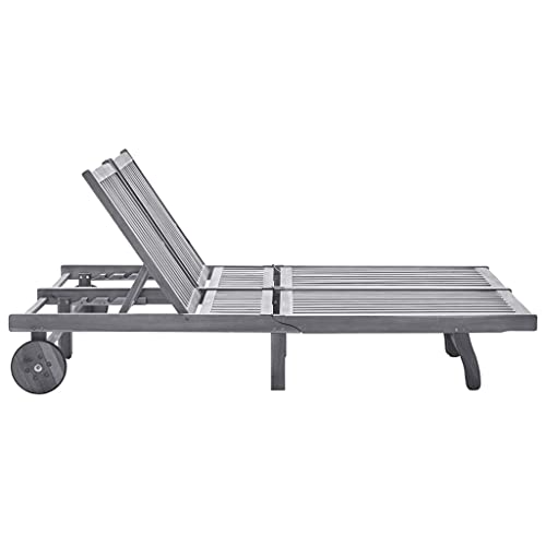 Kangqiling Gartenliege grau 2-Sitzer mit Kissen aus massivem Akazienholz, grau, 3061400 von Generisch
