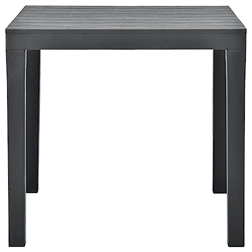 Kangqiling Gartentisch, Anthrazit, 78 x 78 x 72 cm, aus Kunststoff, Anthrazit, 48784 von Generisch