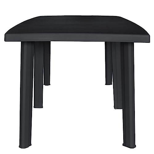 Kangqiling Gartentisch Anthrazit 216 x 90 x 72 cm aus Kunststoff, Anthrazit, 45597 von Generisch