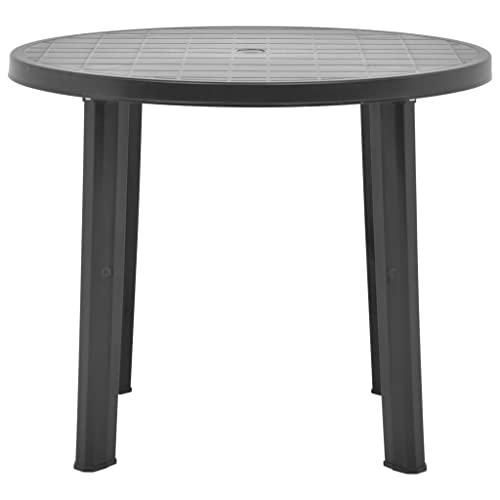 Kangqiling Gartentisch Anthrazit 89 cm aus Kunststoff, Anthrazit, 48807 von Generisch