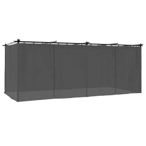 Kangqiling Pavillon mit Vorhängen Anthrazit 6 x 3 m aus Stahl, Anthrazit, 4003921 von Generisch