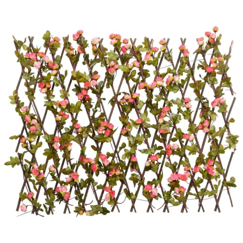 Kangqiling Rankgitter künstlicher Efeu erweiterbar Dunkelrosa 180 x 60 cm, Rosa, 366578 von Generisch