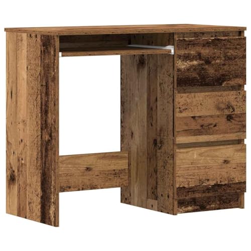 Kangqiling Schreibtisch aus antikem Holz, 90 x 45 x 76 cm, aus mehrschichtigem Holz, Braun, 861142 von Generisch
