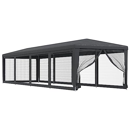 Kangqiling für Partys mit 10 Wänden aus anthrazitem Netz, 3 x 12 m aus HDPE, Anthrazit, 319249 von Generisch