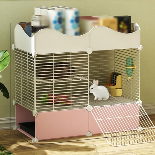 Kaninchenkäfig 2-stöckig Metalldrahtkäfig mit Aufbewahrungswürfeln für Kleintiere geeignet für erwachsene Ratten, Frettchen, Chinchillas, Meerschweinchen Kaninchenkäfig 2-stöckig Metalldrahtkäfig mit Aufbewahrungswürfeln für Kleintiere geeignet für erwachsene Ratten, Frettchen, Chinchillas, Meerschweinchen von Generisch