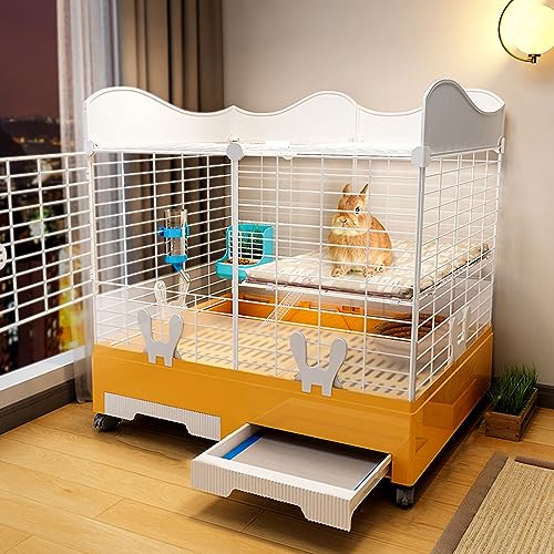 Kaninchenstall für den Innenbereich – doppellagiges Design, erhöhte Schallwand und Dachfenster, leicht zu reinigen und zu installieren, große Kapazität Kaninchenstall für den Innenbereich – doppellagiges Design, erhöhte Schallwand und Dachfenster, leicht zu reinigen und zu installieren, große Kapazität von Generisch