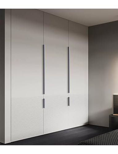 Kantengriffe, Eckgriffe mit Aussparung – minimalistischer, unsichtbarer Schubladengriff for Küchenschränke, Kleiderschränke, hohe Schränke und Schubladen(Grey,L 15 x H 1.5cm) von Generisch