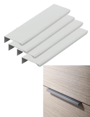 Kantengriffe, Eckgriffe mit Aussparung – minimalistischer, unsichtbarer Schubladengriff for Küchenschränke, Kleiderschränke, hohe Schränke und Schubladen(Milk,L 100 x H 1.5cm) von Generisch