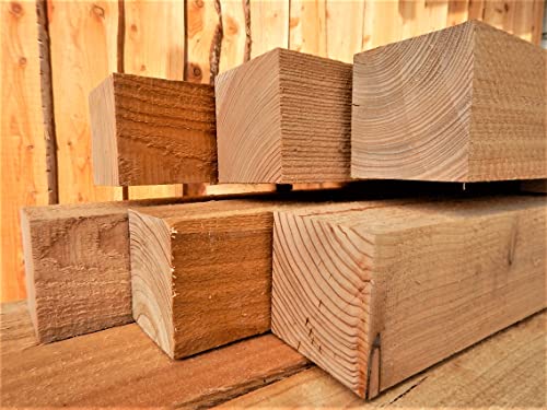 Generisch Lärchenholz Kanthölzer 90 x 90 mm 200 cm lang - Zaunpfosten, Holzpfosten, Holzbalken, Zaunpfahl (4 Stück) - Baustoffe von Generisch