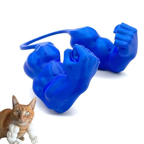 Katze Muskelarm, 3D-Drucker Katze Muskelarm, Kreative Lustige Haustier Cosplay Kostüm Zubehör Kostüm (blau) von Generisch