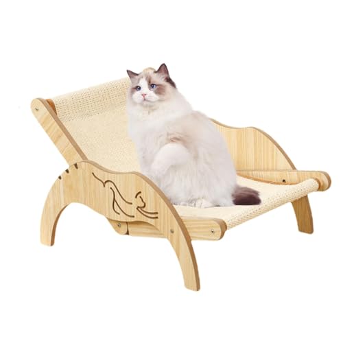 Katze Sisal Lounge Stuhl | Katze Strandkorb Hängematte - Sisalmatte, Katze Strandkorb, Verstellbar 3 Höhen, Geeignet für Kleine bis Große Katzen, Alle Jahreszeiten von Generisch
