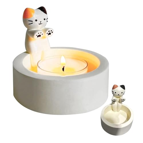 Katzen-Kerzenhalter, Katzen-Kerzenhalter mit wärmenden Pfoten, Teelichthalter aus Kunstharz, Teelichthalter mit wärmenden Pfoten, Katzen-Teelichthalter, Ornamente, Kätzchen-Teelicht-Kerzenhalter Katzen-Kerzenhalter, Katzen-Kerzenhalter mit wärmenden Pfoten, Teelichthalter aus Kunstharz, Teelichthalter mit wärmenden Pfoten, Katzen-Teelichthalter, Ornamente, Kätzchen-Teelicht-Kerzenhalter von Generisch