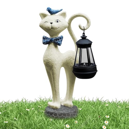 Katzen Solarleuchte,Kätzchen Deko | wasserdichte Kunstharz-Dekoration Für Garten, Terrasse Und Balkon von Generisch
