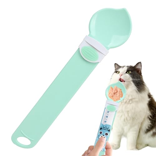 Katzen Streifenfutter Löffel | Haustierfutter Rührlöffel - Futter Spender Für Brei Schleckfutter Nassfutter Flüssige Snacks Haustiere von Generisch