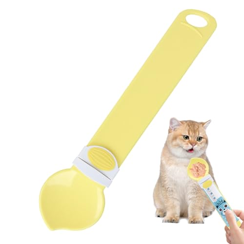 Katzen Streifenfutter Löffel | Haustierfutter Rührlöffel | Haustier Misch Spender Für Leckerlis Nassfutter Kätzchen & Welpen von Generisch