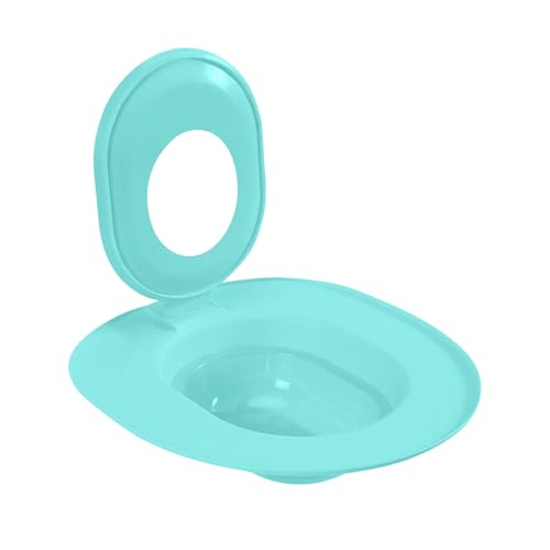 Katzen Toilettentrainer aus Kunststoff – WC-Sitz Training System für Katzen Aller Rassen, 39 x 36.5 cm, mit Saugnapf & hygienischem Ablauf, wiederverwendbar (Blau) von Generisch