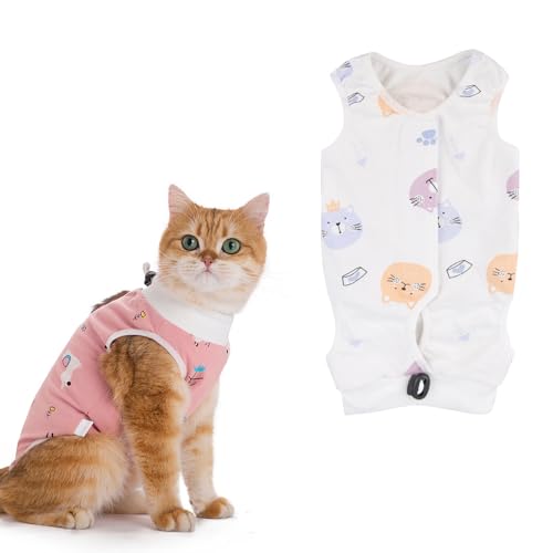 2-teiliges Katzen-Recovery-Anzug-Set, geeignet nach Kastration und Bauchoperation, OP-Body für Katzen, Erholungsanzug für weibliche Katzen, Anti-Leck-Body für Kätzchen, Katzenbekleidung 2-teiliges Katzen-Recovery-Anzug-Set, geeignet nach Kastration und Bauchoperation, OP-Body für Katzen, Erholungsanzug für weibliche Katzen, Anti-Leck-Body für Kätzchen, Katzenbekleidung von Generisch