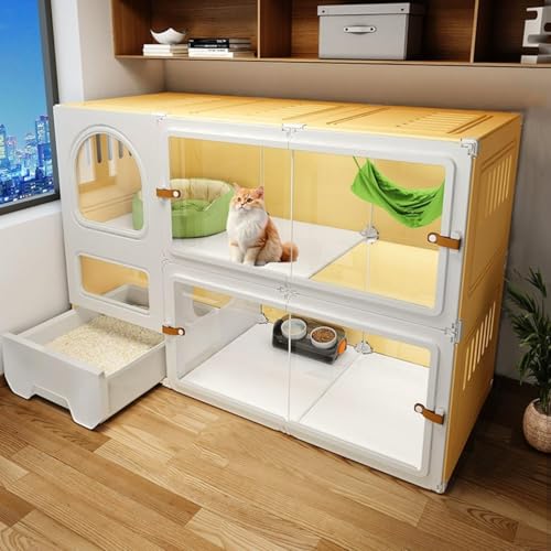 Katzengehege für den Innenbereich mit Katzentoilette, geräumiger Haustier-Laufstall für glückliche Katzen, langlebige Zaunpaneele für sicheres Spielen Katzengehege für den Innenbereich mit Katzentoilette, geräumiger Haustier-Laufstall für glückliche Katzen, langlebige Zaunpaneele für sicheres Spielen von Generisch
