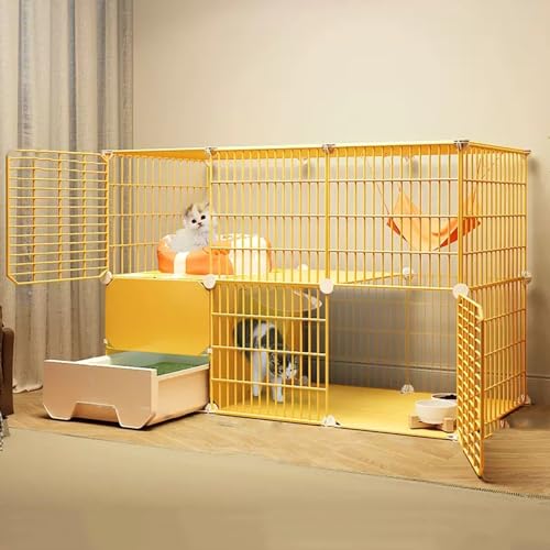 Katzenkäfig Indoor mit Katzenklo DIY Drahtgehege auf Rädern Abnehmbares großes Katzenhaus für 1-2 Katzen Geräumig und stabil Einfach zu installieren Katzenkäfig Indoor mit Katzenklo DIY Drahtgehege auf Rädern Abnehmbares großes Katzenhaus für 1-2 Katzen Geräumig und stabil Einfach zu installieren von Generisch