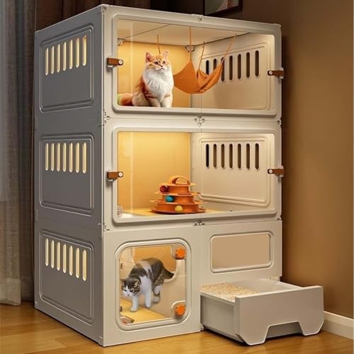 Katzenkäfig Indoor mit Katzenklo Großes Haustiergehege mit Schiebetür für bequemen Wohnraum Katzenkäfig Indoor mit Katzenklo Großes Haustiergehege mit Schiebetür für bequemen Wohnraum von Generisch