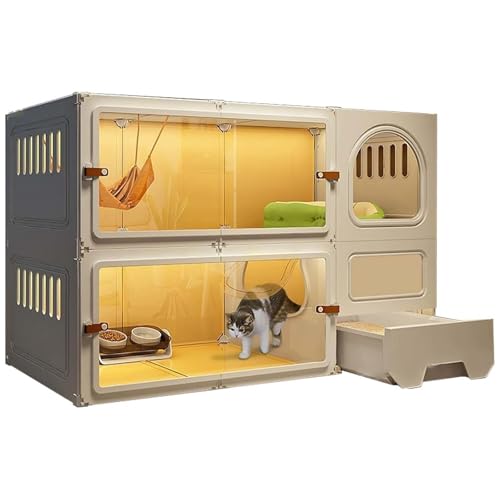 Katzenkäfig Indoor mit Katzenklo Großes Haustiergehege mit Schiebetür für bequemen Wohnraum Katzenkäfig Indoor mit Katzenklo Großes Haustiergehege mit Schiebetür für bequemen Wohnraum von Generisch