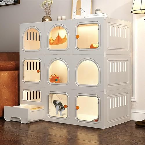 Katzenkäfig Indoor mit ausziehbarer Katzentoilette, extra großer Platz für 1-2 Katzen, Frettchen, Chinchilla - Geschlossene Katzenkiste, Haustiergehege mit Katzentür Katzenkäfig Indoor mit ausziehbarer Katzentoilette, extra großer Platz für 1-2 Katzen, Frettchen, Chinchilla - Geschlossene Katzenkiste, Haustiergehege mit Katzentür von Generisch