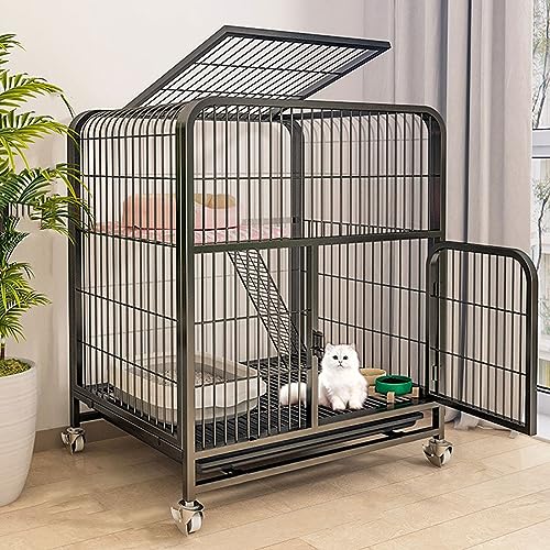 Katzenkäfig für den Innenbereich, Metalldraht, Haustiergehege mit Universalrädern für einfache Mobilität, geräumiges Villendesign für komfortables Wohnen Katzenkäfig für den Innenbereich, Metalldraht, Haustiergehege mit Universalrädern für einfache Mobilität, geräumiges Villendesign für komfortables Wohnen von Generisch