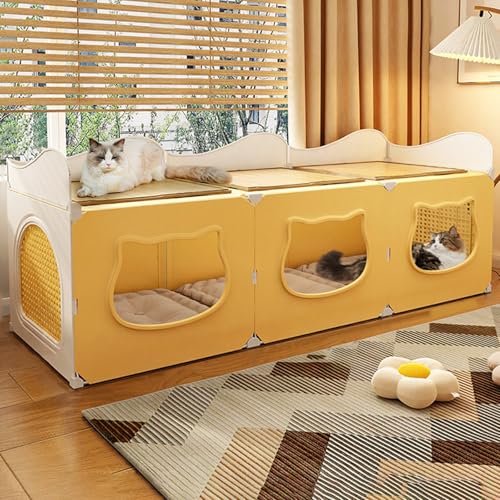Katzenkäfig für den Innenbereich mit oberem Stauraum, halbgeschlossenes Katzengehege & Loungebett, idealer Laufstall für Kätzchen und Katzen, einfache Selbstmontage Katzenkäfig für den Innenbereich mit oberem Stauraum, halbgeschlossenes Katzengehege & Loungebett, idealer Laufstall für Kätzchen und Katzen, einfache Selbstmontage von Generisch