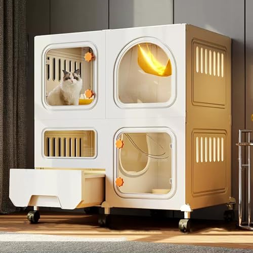 Katzenkäfig mit Rädern - Großes Katzengehege mit Katzentoilette, 2/3 Etagen Laufstall, zusammenklappbarer Metalldrahthütte, abnehmbares Design für sicheren Übungsraum Katzenkäfig mit Rädern - Großes Katzengehege mit Katzentoilette, 2/3 Etagen Laufstall, zusammenklappbarer Metalldrahthütte, abnehmbares Design für sicheren Übungsraum von Generisch