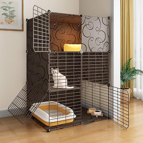 Katzenkäfige für den Innenbereich, Laufstall, Kätzchengehege – DIY montierte, abnehmbare Metallhütte für Kleintiere und Katzen Katzenkäfige für den Innenbereich, Laufstall, Kätzchengehege – DIY montierte, abnehmbare Metallhütte für Kleintiere und Katzen von Generisch