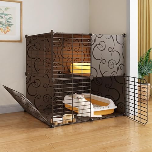 Katzenkäfige für den Innenbereich, Laufstall, Kätzchengehege – DIY montierte, abnehmbare Metallhütte für kleine Tiere und Katzen Katzenkäfige für den Innenbereich, Laufstall, Kätzchengehege – DIY montierte, abnehmbare Metallhütte für kleine Tiere und Katzen von Generisch