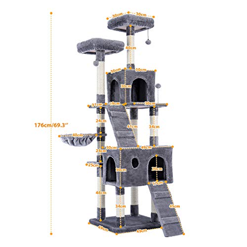 Katzenkletterbaum mit Hängematte und Kratzstämmen - Haltbare Haustiermöbel zum Spielen und Entspannen Katzenkletterbaum mit Hängematte und Kratzstämmen - Haltbare Haustiermöbel zum Spielen und Entspannen von Generisch